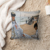 クロードモネ – オンビーチアットトルビル クッション (ブランケット)