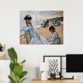 クロードモネ – オンビーチアットトルビル ポスター (ホームオフィス)