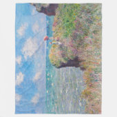 クロードモネ – クリフウォークアットポーヴィル フリースブランケット (正面)