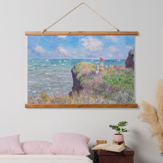 クロードモネ – クリフウォークアットポーヴィル 吊り下げ型タペストリー (寝室)