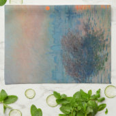 クロードモネ – サンセットオンザセーヌアットラバコート キッチンタオル (折り畳み)