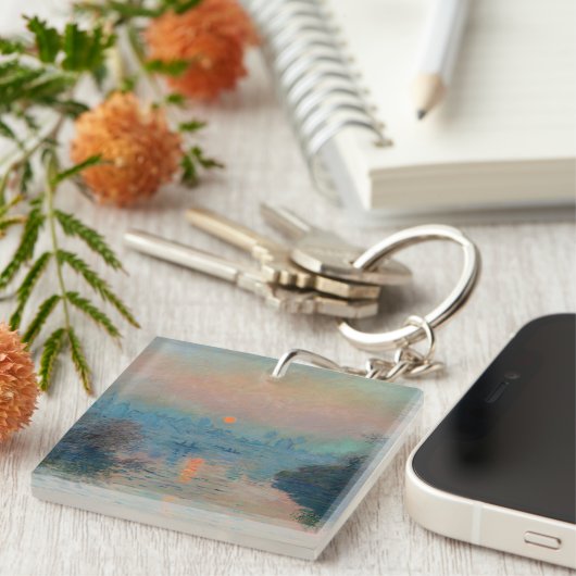 クロードモネ – サンセットオンザセーヌアットラバコート キーホルダー (正面右)