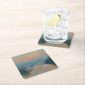 クロードモネ – サンセットオンザセーヌアットラバコート スクエアペーパーコースター (インサイチュ)