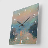 クロードモネ – サンセットオンザセーヌアットラバコート スクエア壁時計 (傾斜)