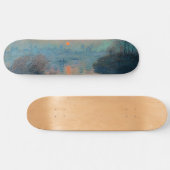 クロードモネ – サンセットオンザセーヌアットラバコート スケートボード (横)