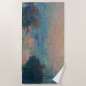 クロードモネ – サンセットオンザセーヌアットラバコート ビーチタオル (正面)