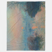 クロードモネ – サンセットオンザセーヌアットラバコート フリースブランケット (正面)