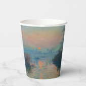 クロードモネ – サンセットオンザセーヌアットラバコート 紙コップ (裏面)