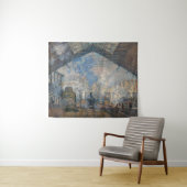 クロードモネ – サンラザレステーションエクステリアビュー タペストリー (インサイチュ(横))
