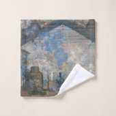 クロードモネ – サンラザレステーションエクステリアビュー バスタオルセット (ウォッシュタオル)