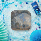 クロードモネ – サンラザレステーションエクステリアビュー ペーパープレート (パーティー)