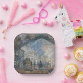 クロードモネ – サンラザレステーションエクステリアビュー ペーパープレート (パーティー)