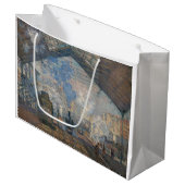 クロードモネ – サンラザレステーションエクステリアビュー ラージペーパーバッグ (正面アングル)