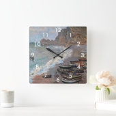 クロードモネ – ザビーチアットエレット スクエア壁時計 (ホーム)