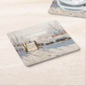 クロードモネ – ザマグピー スクエアペーパーコースター (アングル)