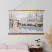 クロードモネ – ザマグピー 吊り下げ型タペストリー (寝室)