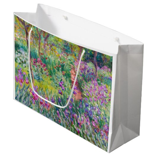 クロードモネ – ジアイリスガーデンアットジヴェルニー ラージペーパーバッグ (正面アングル)