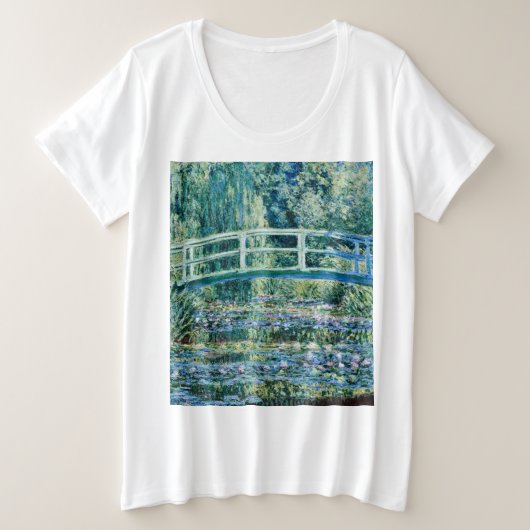 クロードモネ – スイリーと日本の橋 プラスサイズTシャツ (デザイン正面)
