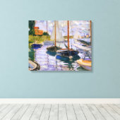 クロードモネ – セーヌ川の帆船 キャンバスプリント (インサイチュ (ウッドフロア))