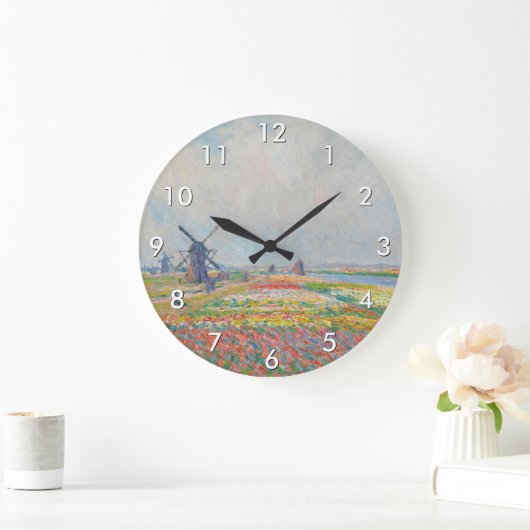 クロードモネ – チューリップフィールズニアザハーグ ラージ壁時計 (ホーム)