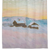 クロードモネ – ノルウェーランドスケープ,ブルーハウス シャワーカーテン (正面)