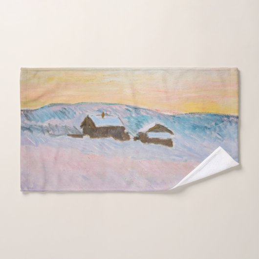 クロードモネ – ノルウェーランドスケープ,ブルーハウス バスタオルセット (ハンドタオル)