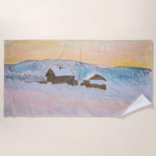 クロードモネ – ノルウェーランドスケープ，ブルーハウス ビーチタオル (正面)