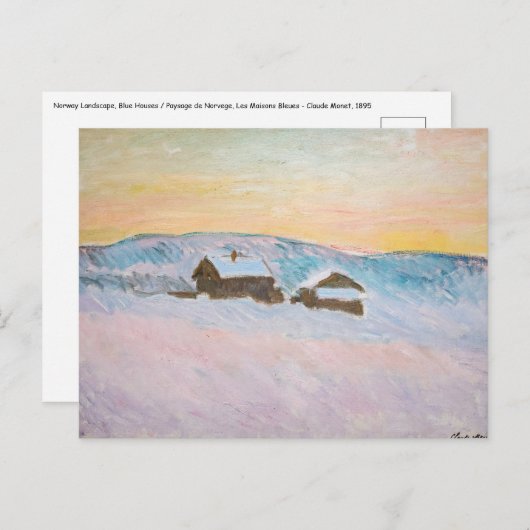 クロードモネ – ノルウェーランドスケープ,ブルーハウス ポストカード (正面/裏面)