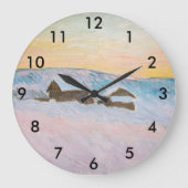 クロードモネ – ノルウェーランドスケープ,ブルーハウス ラージ壁時計 (正面)