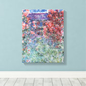 クロードモネ |バラの下のジヴェルニーの家 キャンバスプリント (インサイチュ (ウッドフロア))