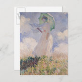 クロードモネ |パラソルが回った離れ女 ポストカード (正面/裏面)