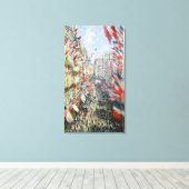 クロードモネ パリのRue Montorgueil キャンバスプリント (インサイチュ (ウッドフロア))