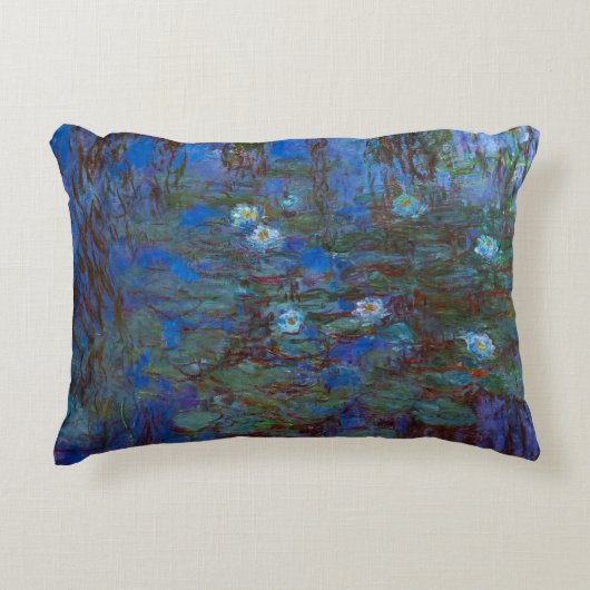 クロードモネ – ブルーウォーターリリー アクセントクッション (正面)