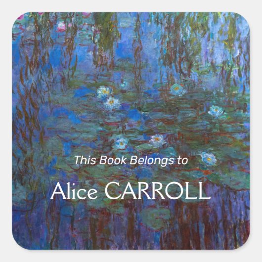 クロードモネ – ブルーウォーターリリー スクエアシール (正面)