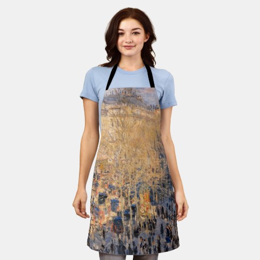 クロードモネ – ブールバードデカプシネズインパリ エプロン (着用した状態)