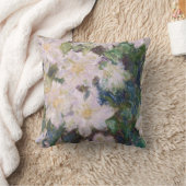 クロードモネ – ホワイトクレマティス クッション (ブランケット)