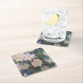 クロードモネ – ホワイトクレマティス スクエアペーパーコースター (インサイチュ)