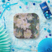 クロードモネ – ホワイトクレマティス ペーパープレート (パーティー)