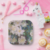 クロードモネ – ホワイトクレマティス ペーパープレート (パーティー)