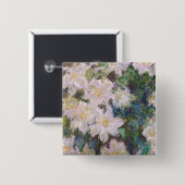 クロードモネ – ホワイトクレマティス 缶バッジ (正面&裏面)