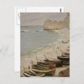 クロードモネ – ボートオンザボートアットビーチ ポストカード (正面/裏面)