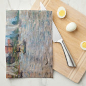 クロードモネ – ボートレガッタアットアルジェンティーユ キッチンタオル (四つ折り)