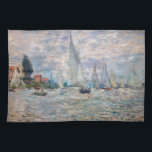 クロードモネ – ボートレガッタアットアルジェンティーユ キッチンタオル<br><div class="desc">The Bots Regatta at Argenteuil / Regate a Argenteuil - Claude Monet,  Canvas,  1874</div>