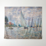 クロードモネ – ボートレガッタアットアルジェンティーユ タペストリー<br><div class="desc">The Bots Regatta at Argenteuil / Regate a Argenteuil - Claude Monet,  Canvas,  1874</div>