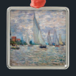 クロードモネ – ボートレガッタアットアルジェンティーユ メタルオーナメント<br><div class="desc">The Bots Regatta at Argenteuil / Regate a Argenteuil - Claude Monet,  Canvas,  1874</div>