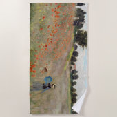 クロードモネ – ポピーフィールド ビーチタオル (正面)