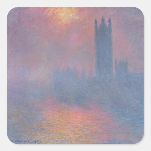 クロードモネ ロンドンの国会議事堂| スクエアシール (正面)