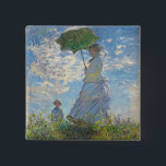 クロードモネ |日傘を持つ女性 缶バッジ<br><div class="desc">パラソル女性 – マダム・モネとその息子1875年(油)|Claude Monet著 |アートの場所：ワシントンDC芸術ギャラリー|アーティフランスのスト |イメージコレクション番号：XOS741899</div>