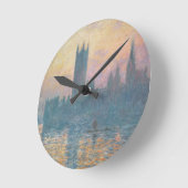 クロードモネ |日没、国会議事堂 ラウンド壁時計 (傾斜)