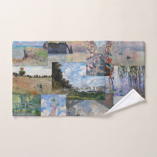 クロードモネ – 最高傑作パッチワーク バスタオルセット (ハンドタオル)